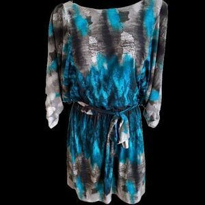 Suzi Chin for Maggy Boutique Dress - 6 blue /black print